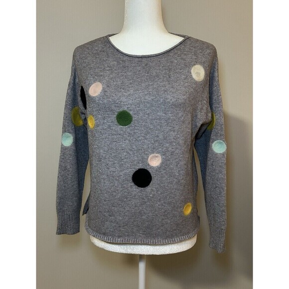 Emilio Pepe Italy Gray Sweater with Multi-Color Circles Size S/M - Picture 1 of 7